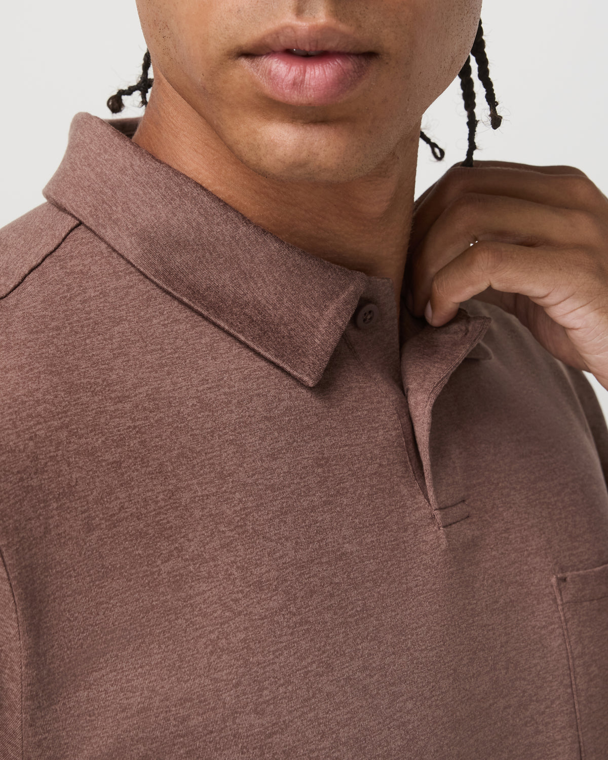 Short Sleeve Ponto Performance Polo Sable Heather - Vuori