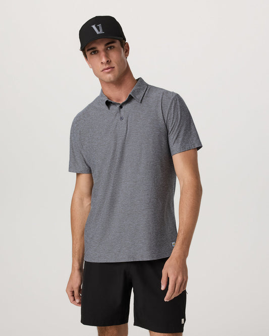 Strato Tech Polo Men's Heather Grey Polo Shirt - Vuori