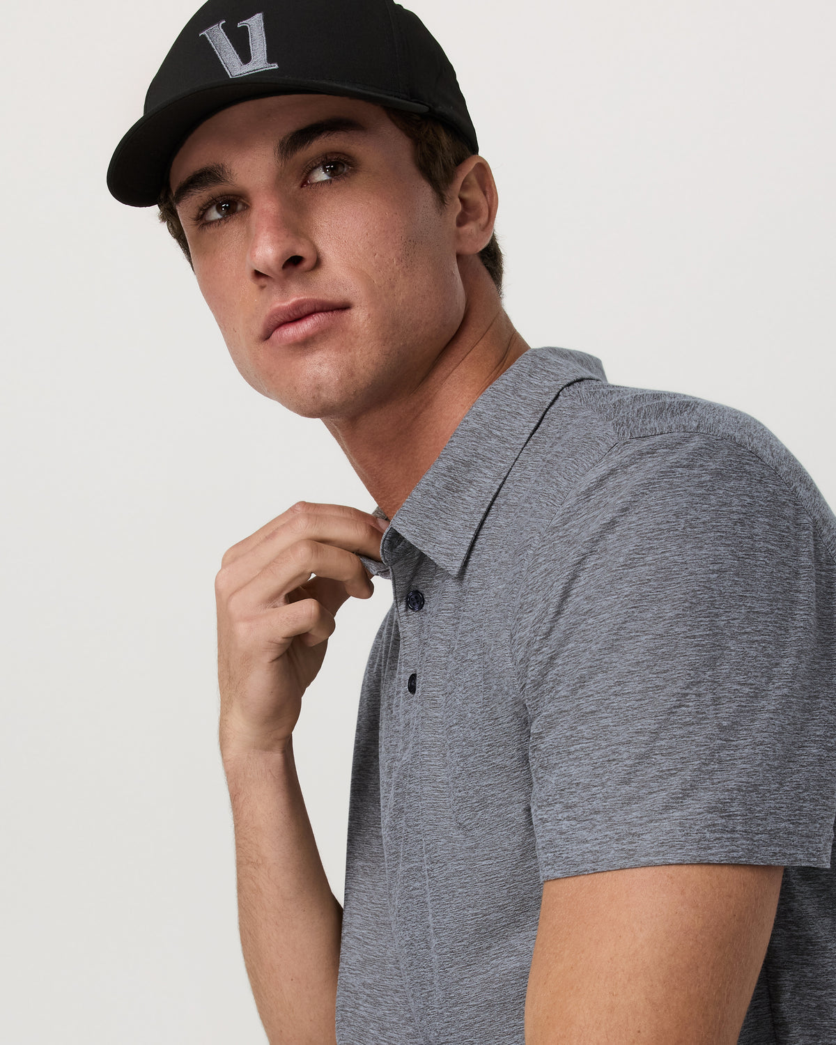 Strato Tech Polo Men's Heather Grey Polo Shirt - Vuori