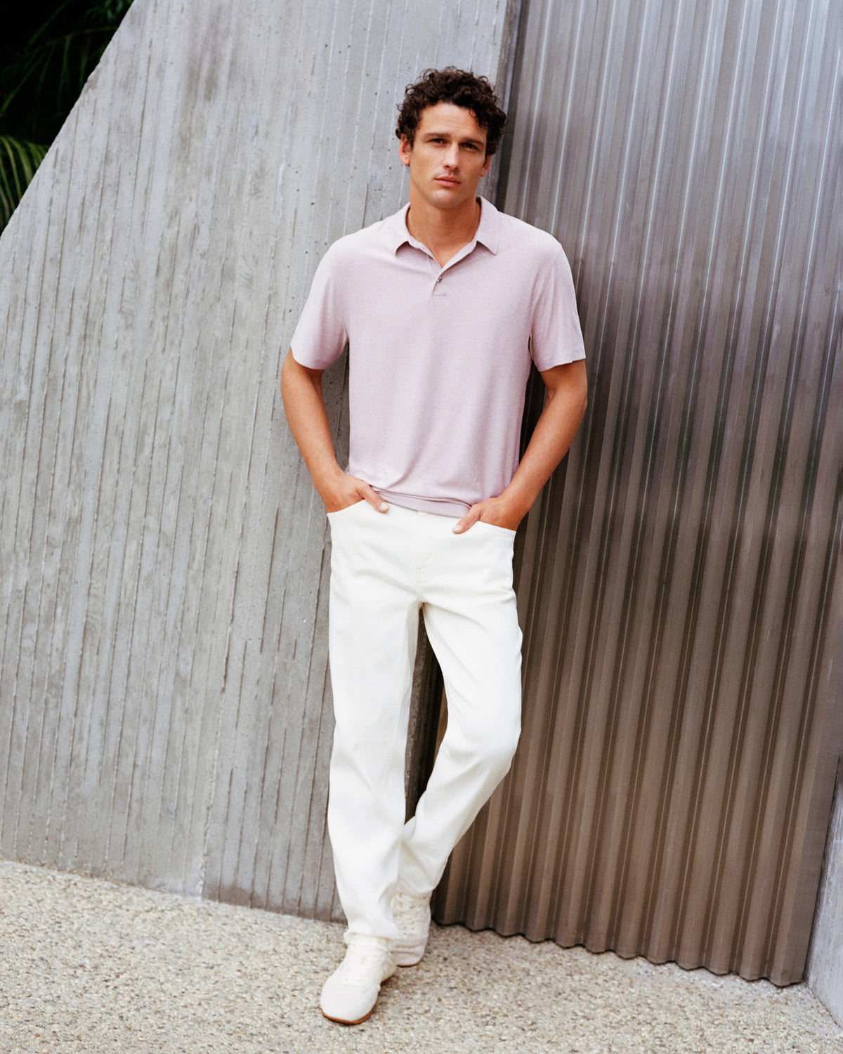 Strato Tech Polo Men's Faded Rose Heather Polo Shirt - Vuori