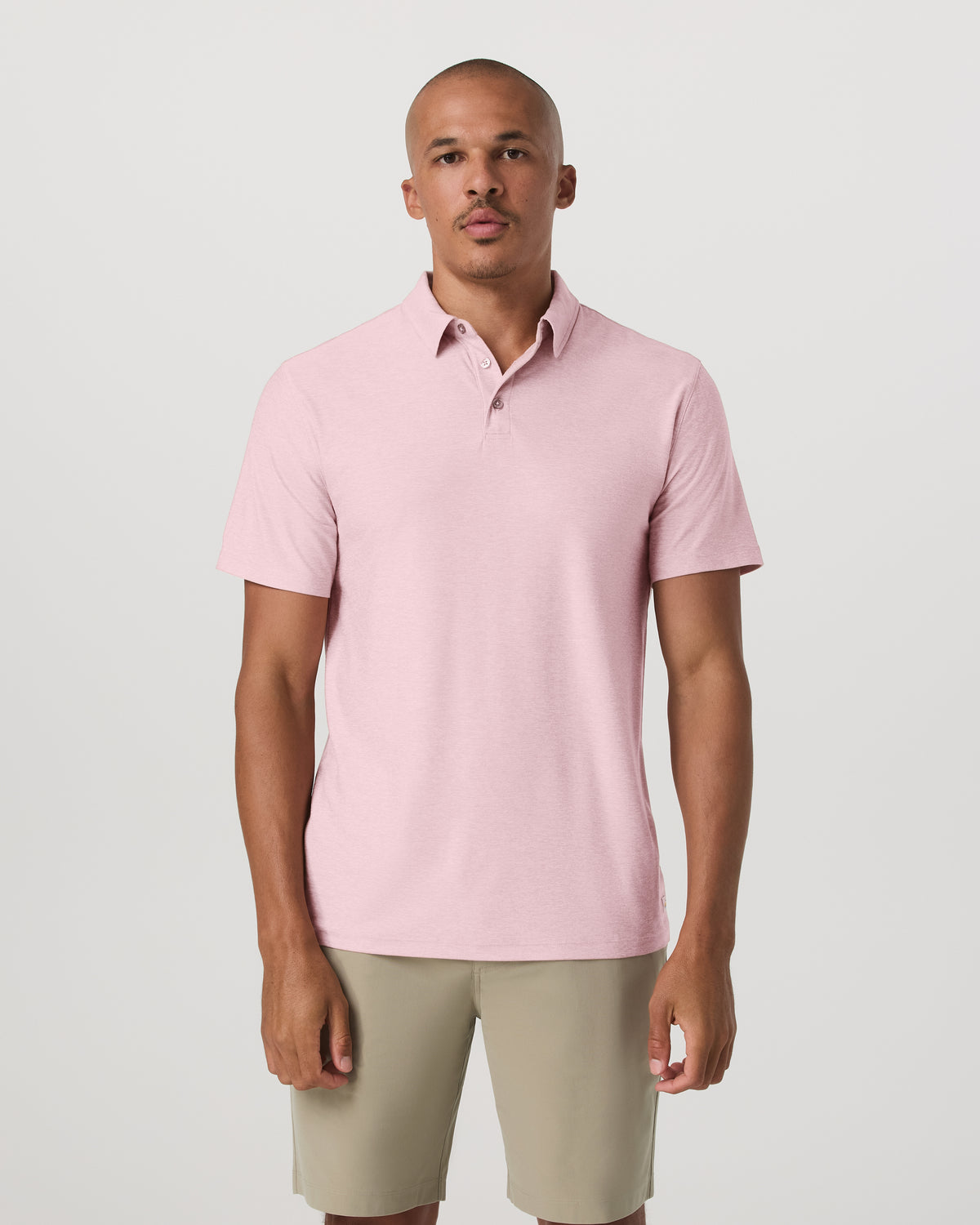 Strato Tech Polo Men's Faded Rose Heather Polo Shirt - Vuori