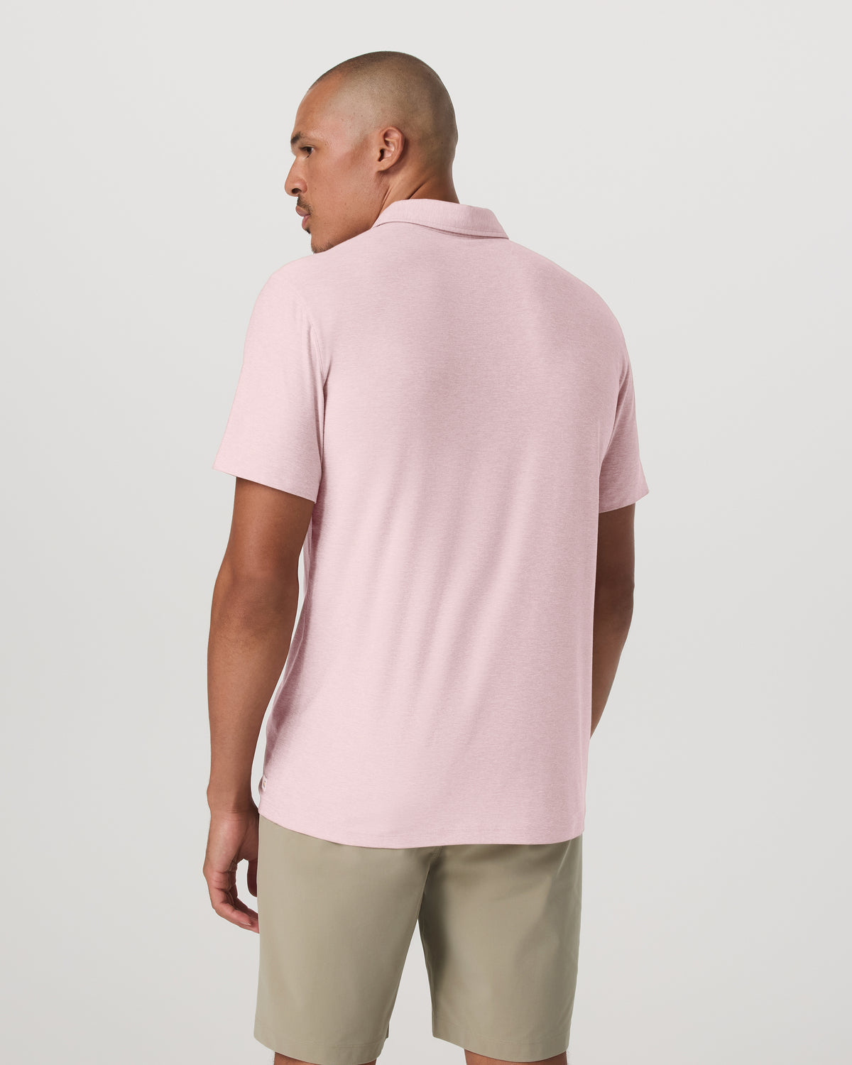 Strato Tech Polo Men's Faded Rose Heather Polo Shirt - Vuori