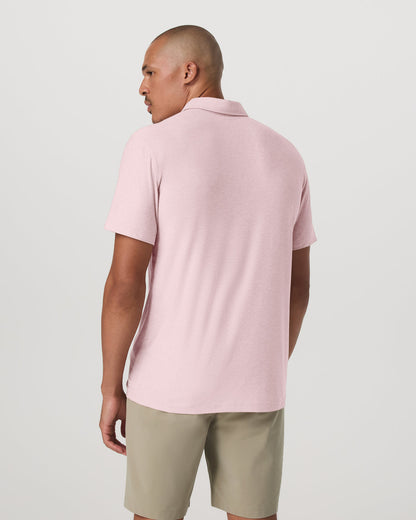 Strato Tech Polo Men's Faded Rose Heather Polo Shirt - Vuori