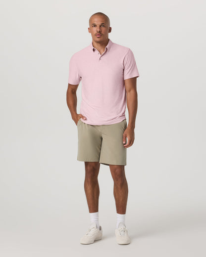 Strato Tech Polo Men's Faded Rose Heather Polo Shirt - Vuori