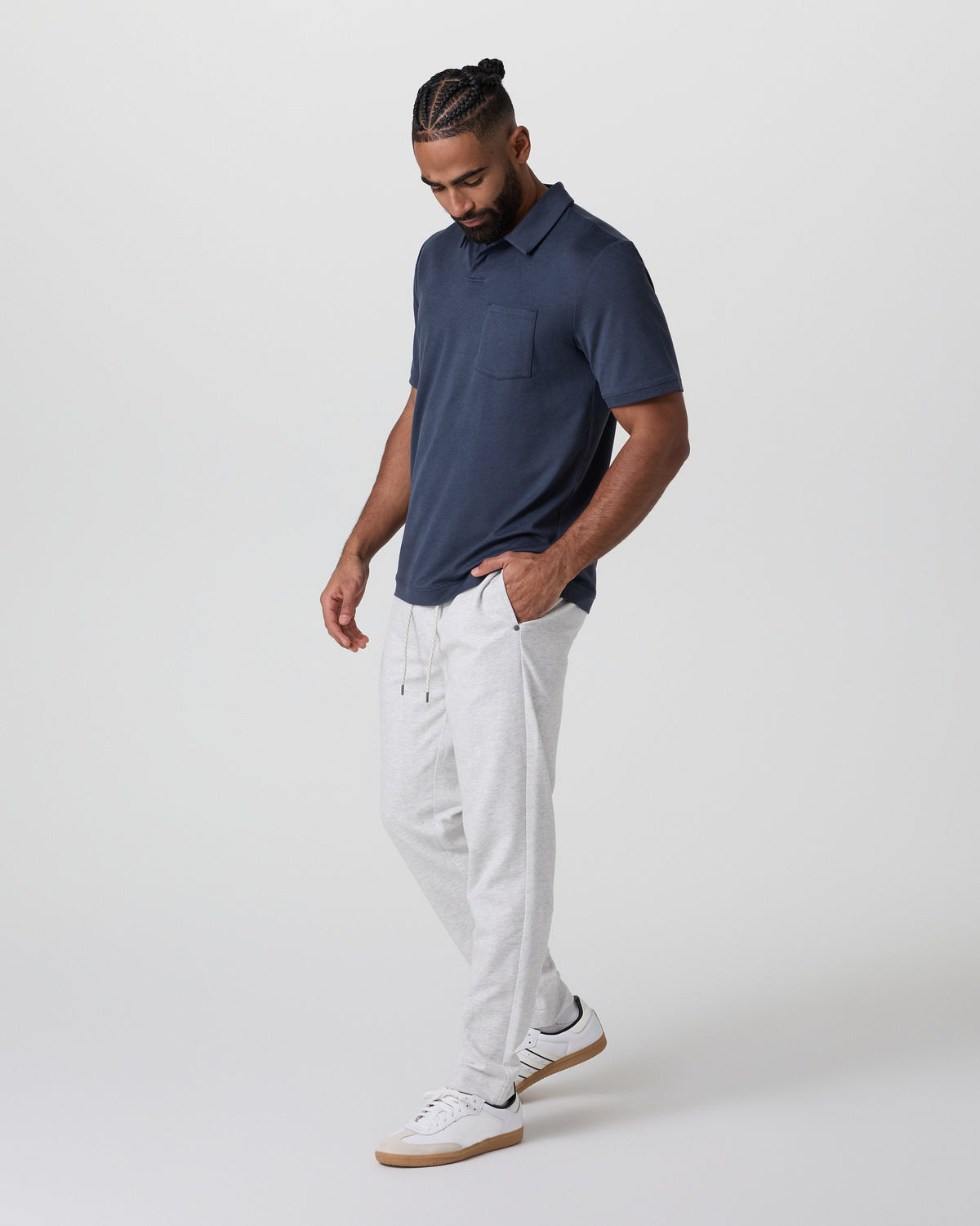 Short Sleeve Ponto Performance Polo Azure Heather - Vuori
