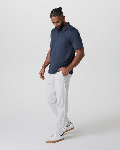 Short Sleeve Ponto Performance Polo Azure Heather - Vuori