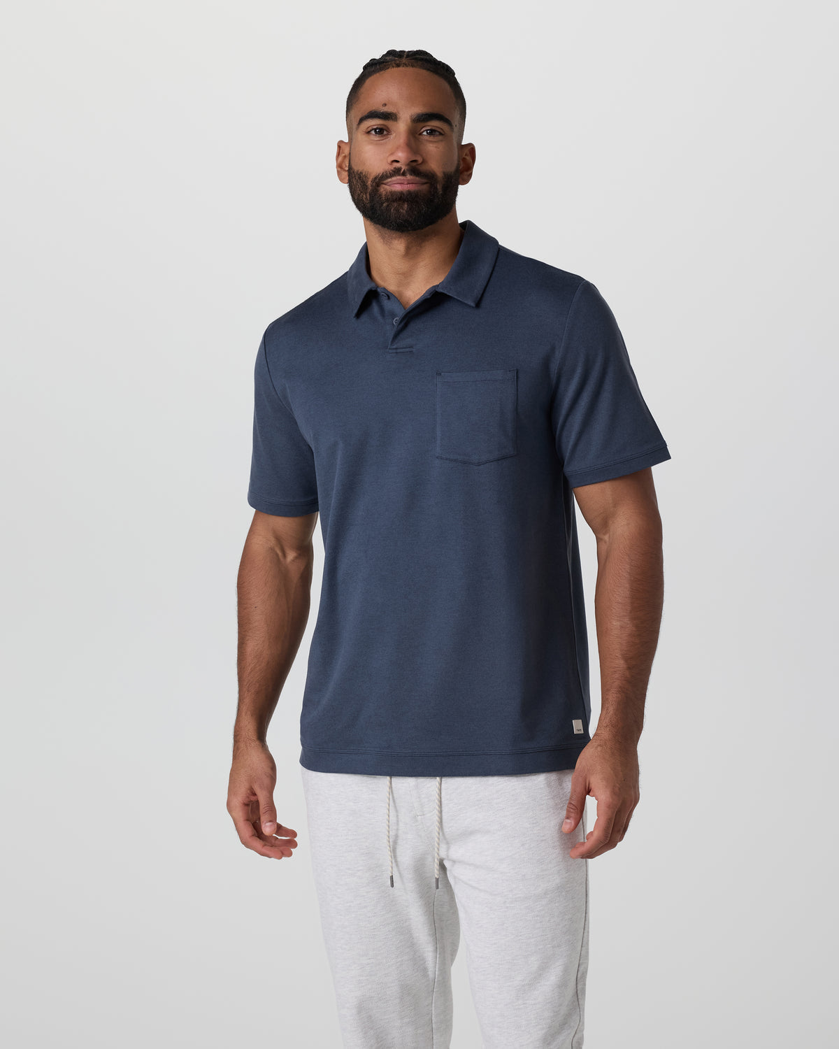 Short Sleeve Ponto Performance Polo Azure Heather - Vuori