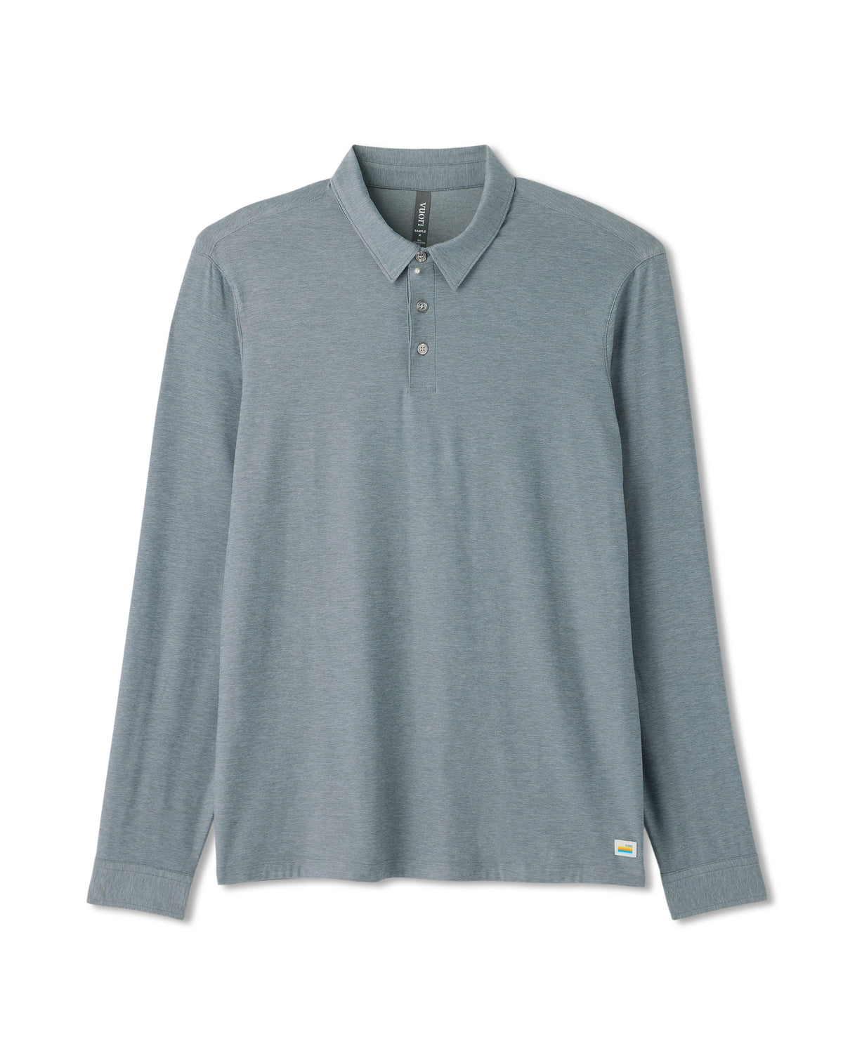 Long Sleeve Strato Tech Polo Dusty Blue Heather - Vuori