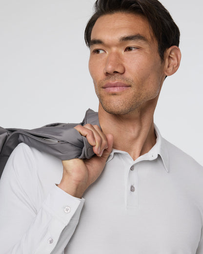 Long Sleeve Strato Tech Polo Frost Grey Heather - Vuori