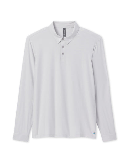 Long Sleeve Strato Tech Polo Frost Grey Heather - Vuori
