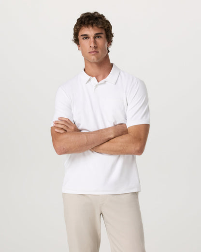 Men's Short Sleeve Ponto Performance Polo White - Vuori