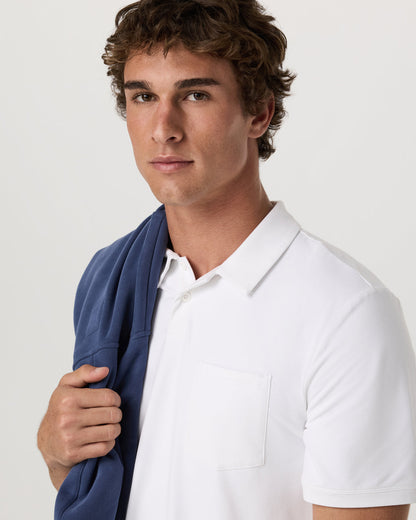 Men's Short Sleeve Ponto Performance Polo White - Vuori