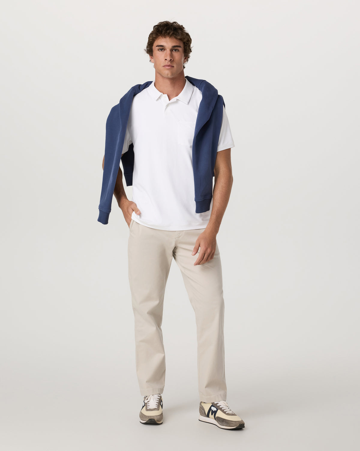 Men's Short Sleeve Ponto Performance Polo White - Vuori