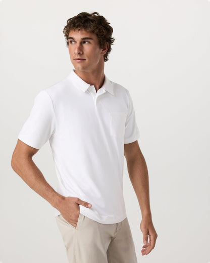 Men's Short Sleeve Ponto Performance Polo White - Vuori