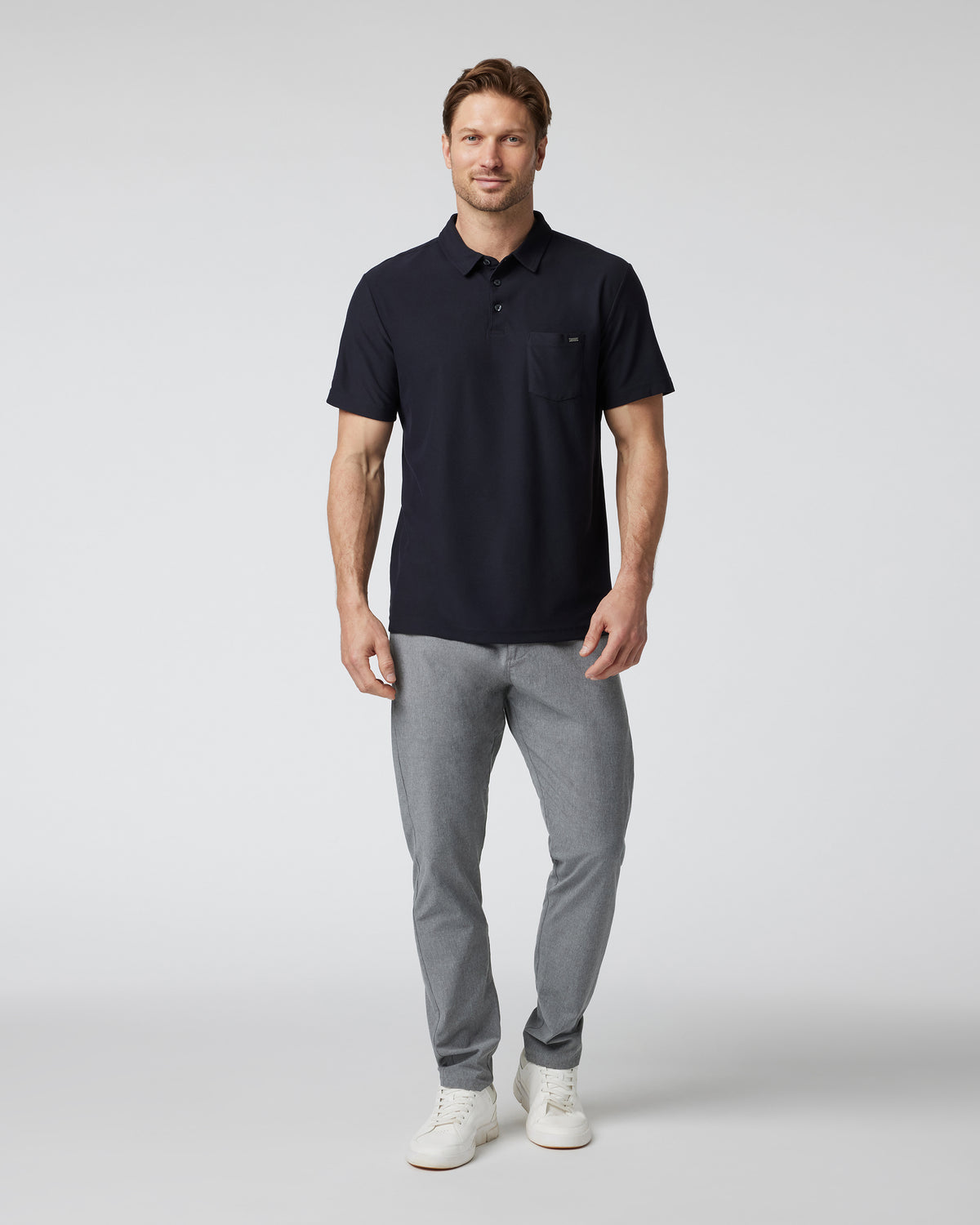 Ace Polo Men's Black Polo Clothing - Vuori