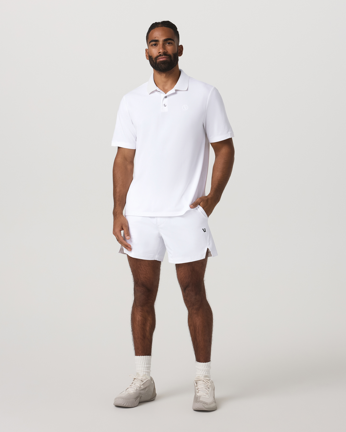 Men's Short Sleeve Gamepoint Polo 2.0 White - Non Tipped - Vuori
