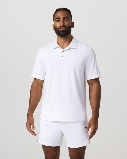 Men's Short Sleeve Gamepoint Polo 2.0 White - Non Tipped - Vuori
