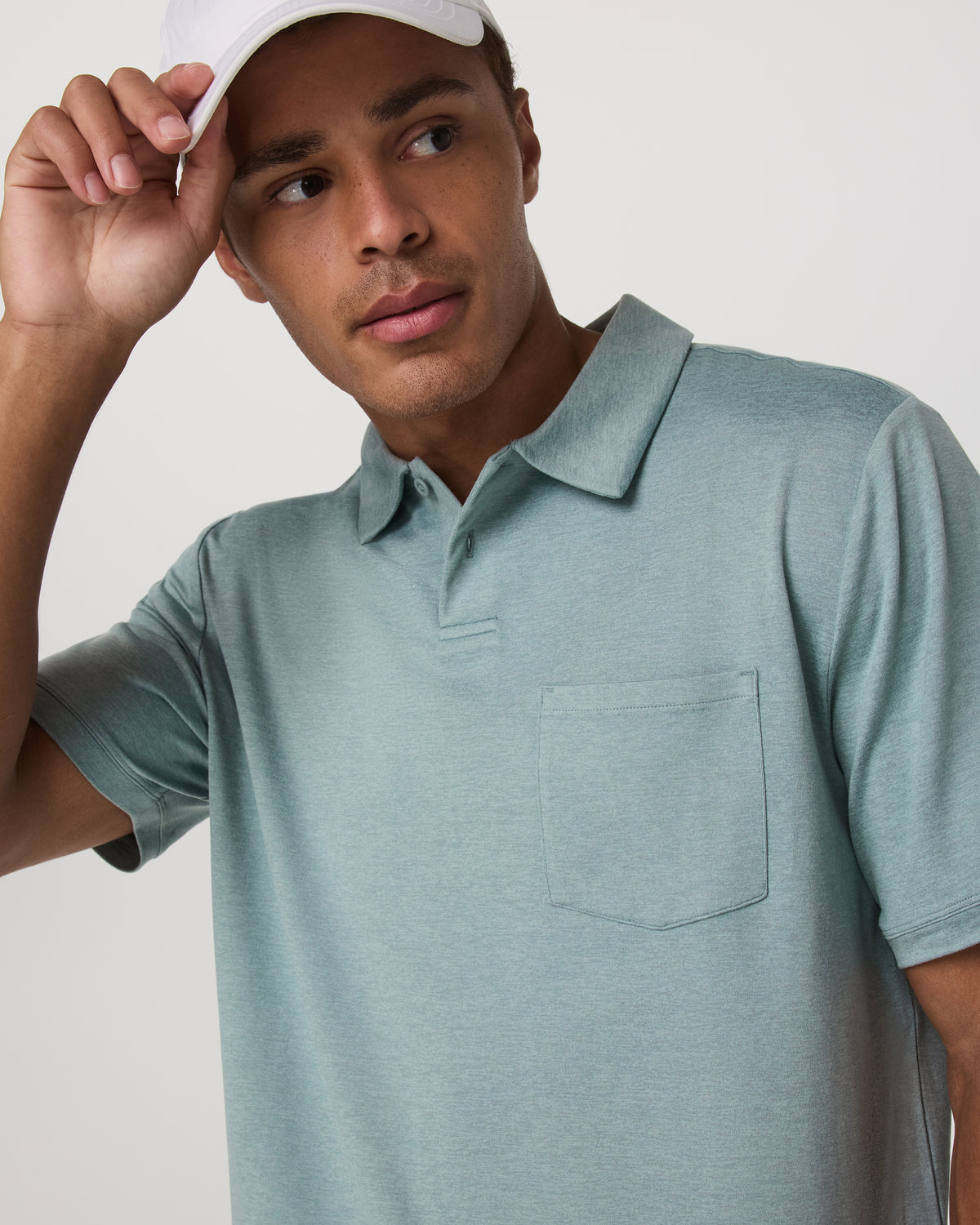 Short Sleeve Ponto Performance Polo Misty Blue Heather - Vuori