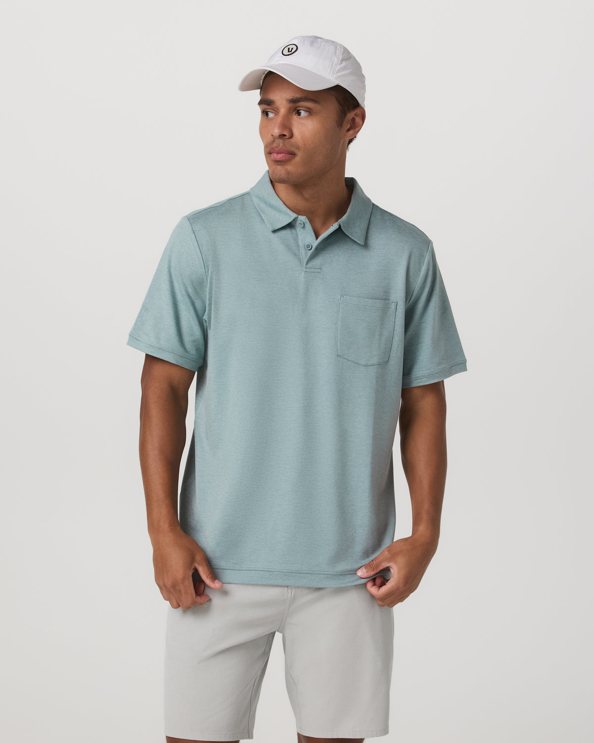 Short Sleeve Ponto Performance Polo Misty Blue Heather - Vuori