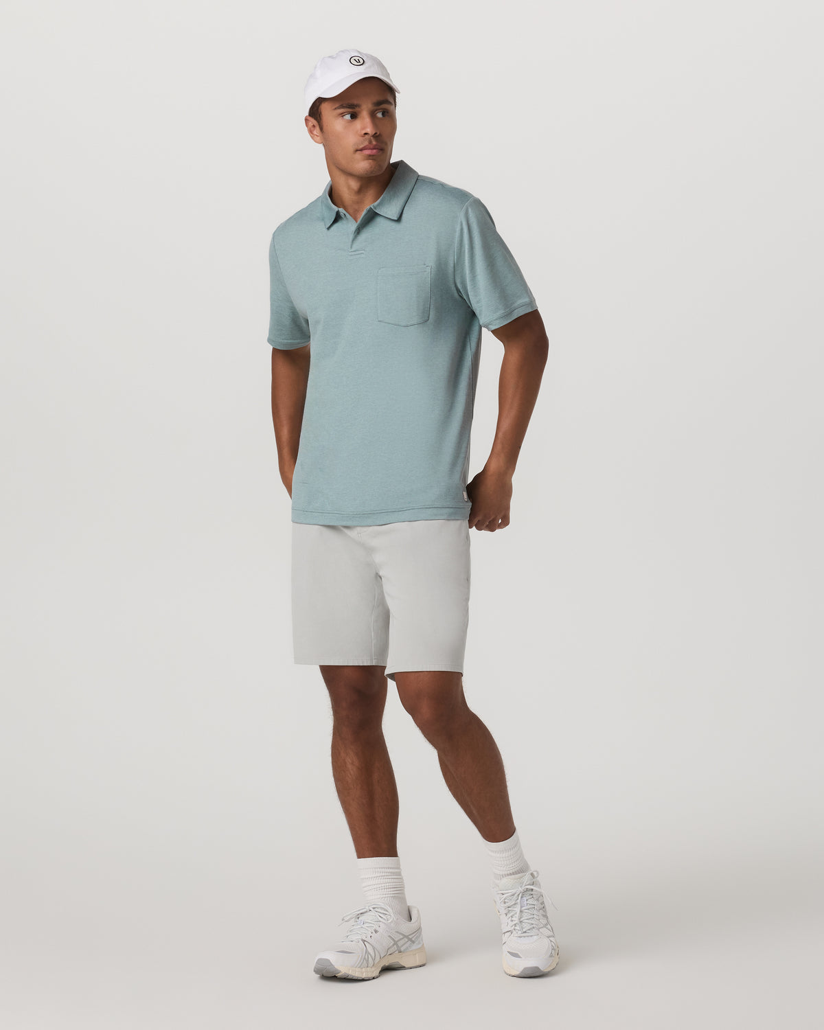 Short Sleeve Ponto Performance Polo Misty Blue Heather - Vuori