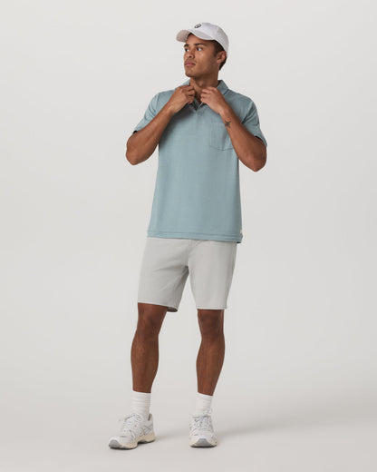 Short Sleeve Ponto Performance Polo Misty Blue Heather - Vuori