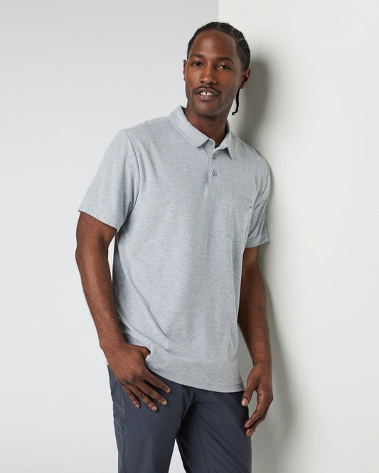 Ace Polo Men's Light Grey Polo - Vuori
