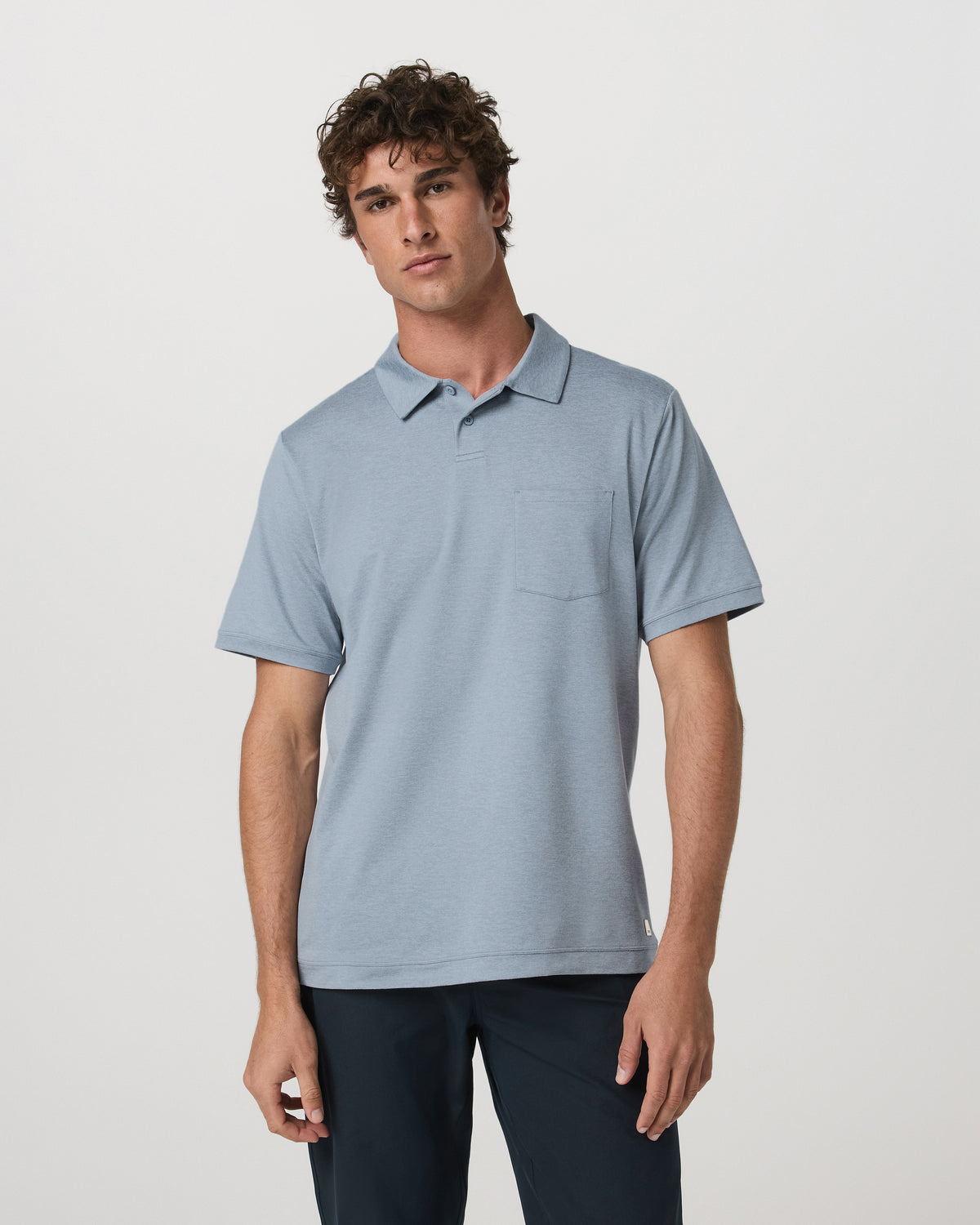 Short Sleeve Ponto Performance Polo Blue Dusk Heather - Vuori