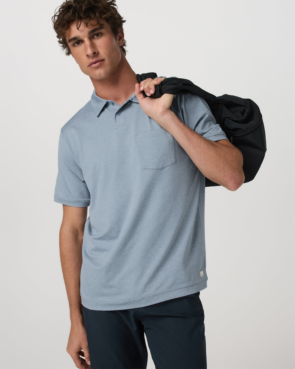 Short Sleeve Ponto Performance Polo Blue Dusk Heather - Vuori