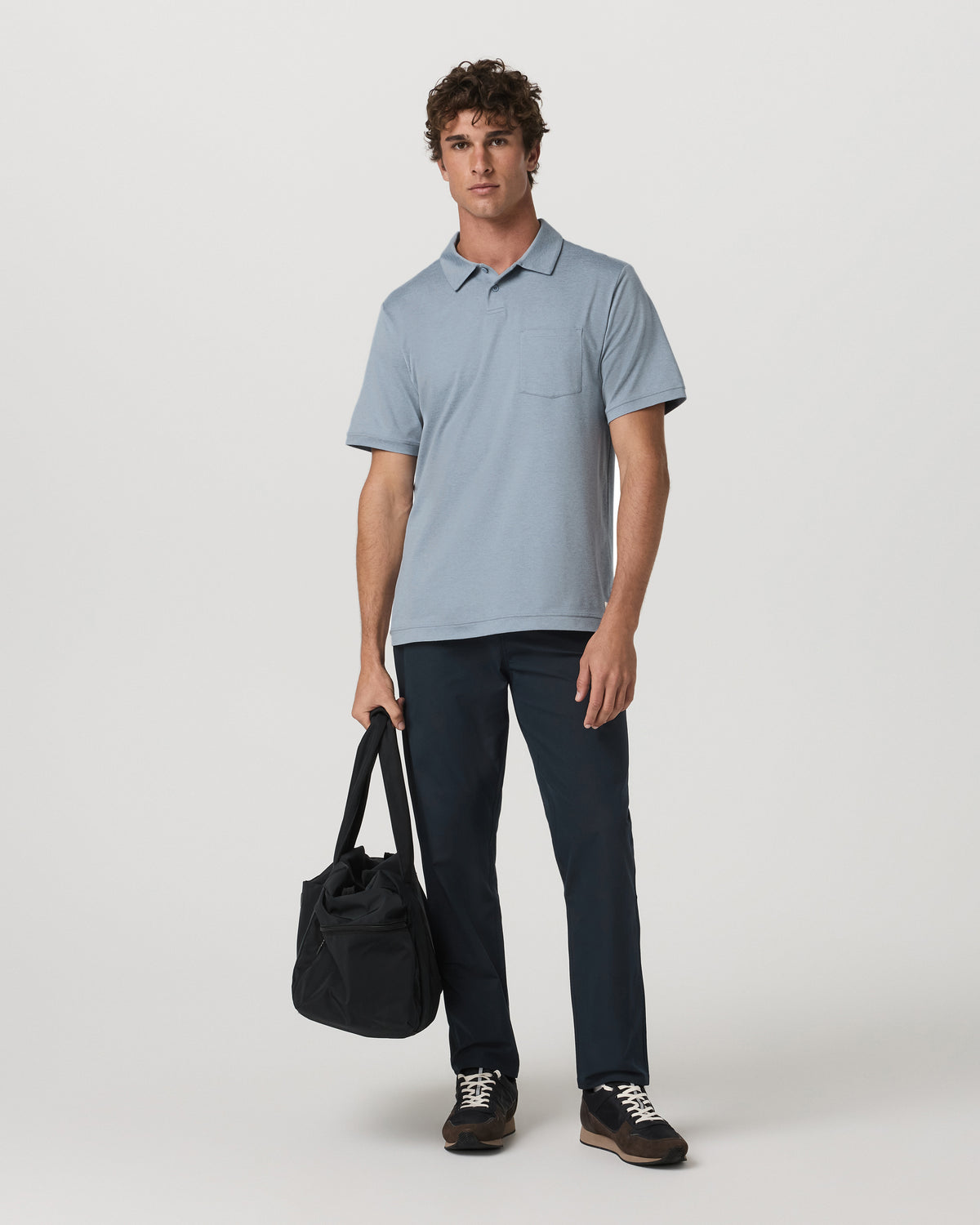 Short Sleeve Ponto Performance Polo Blue Dusk Heather - Vuori