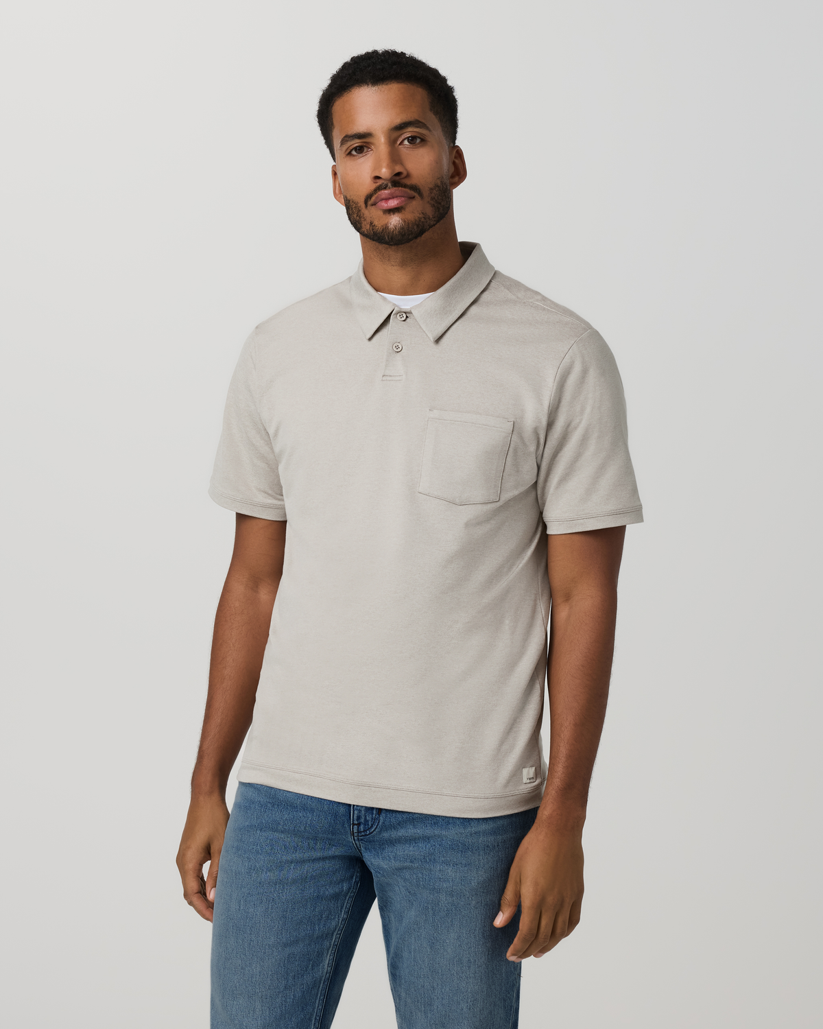 Short Sleeve Ponto Performance Polo Dark Salt Heather - Vuori