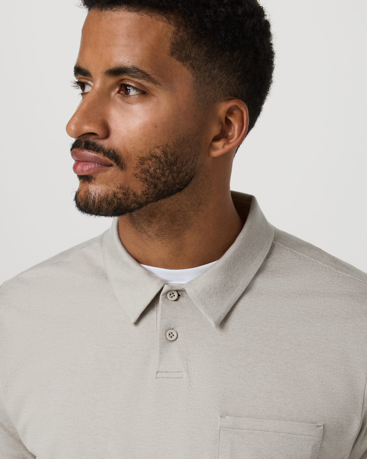 Short Sleeve Ponto Performance Polo Dark Salt Heather - Vuori