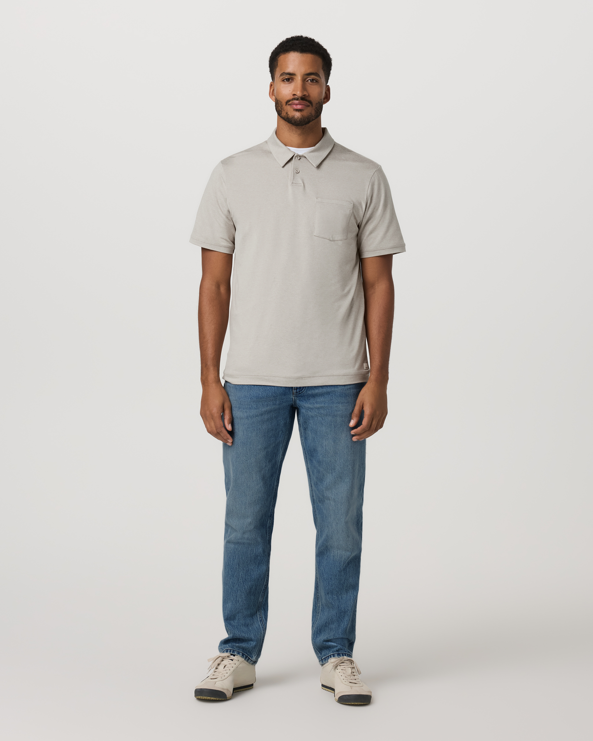 Short Sleeve Ponto Performance Polo Dark Salt Heather - Vuori