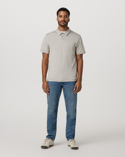 Short Sleeve Ponto Performance Polo Dark Salt Heather - Vuori