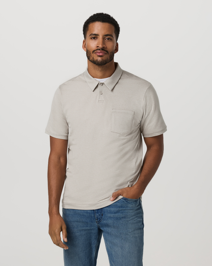 Short Sleeve Ponto Performance Polo Dark Salt Heather - Vuori