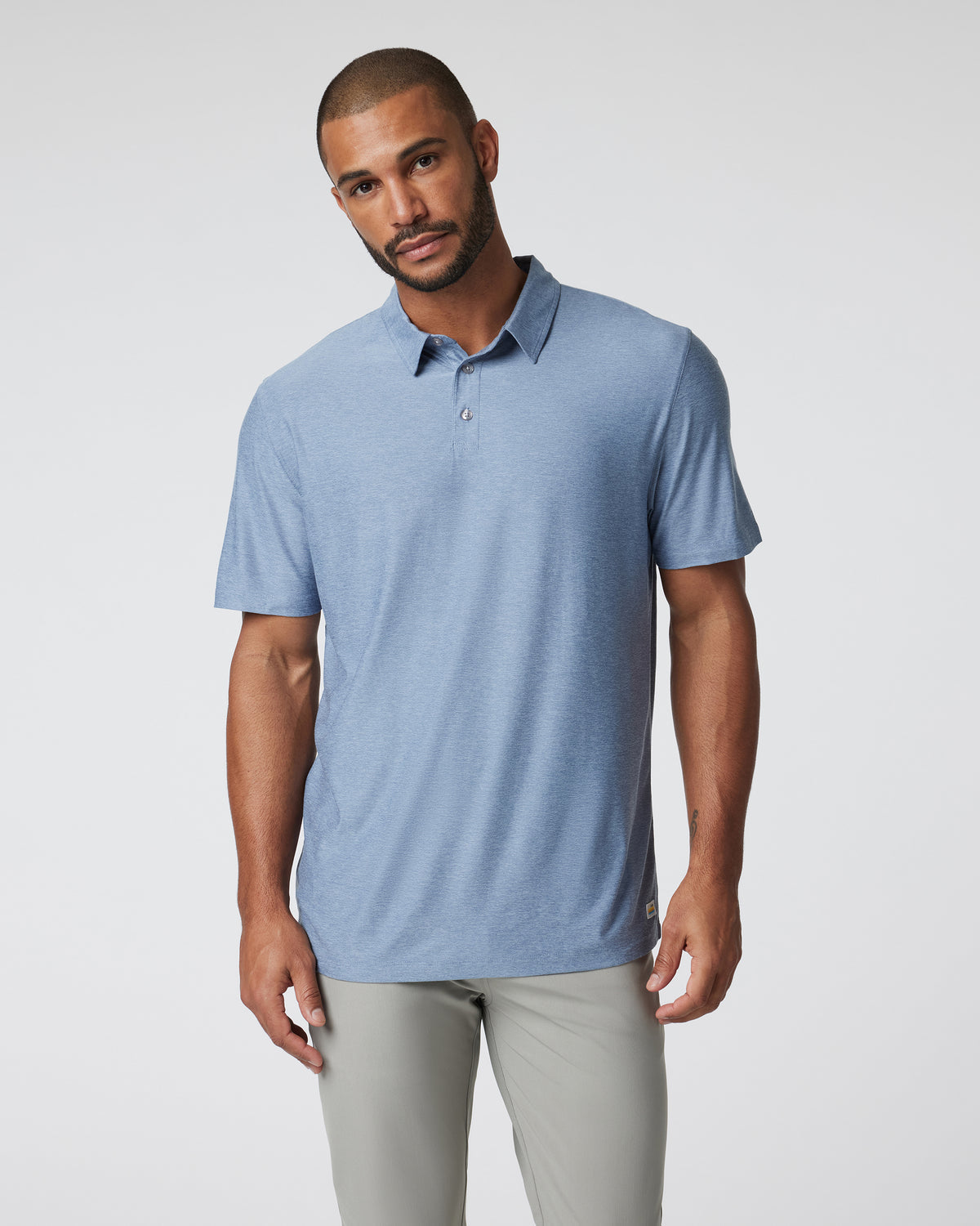 Strato Tech Polo Men's Chambray Heather Polo - Vuori