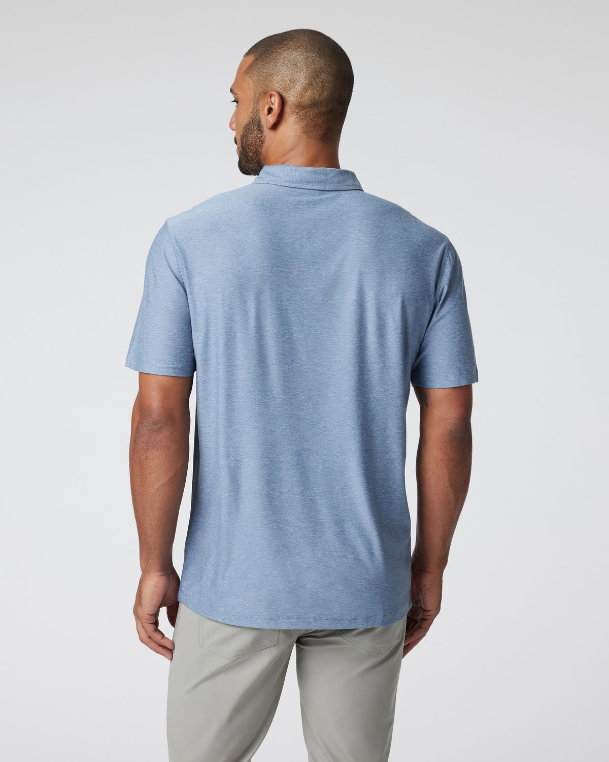 Strato Tech Polo Men's Chambray Heather Polo - Vuori