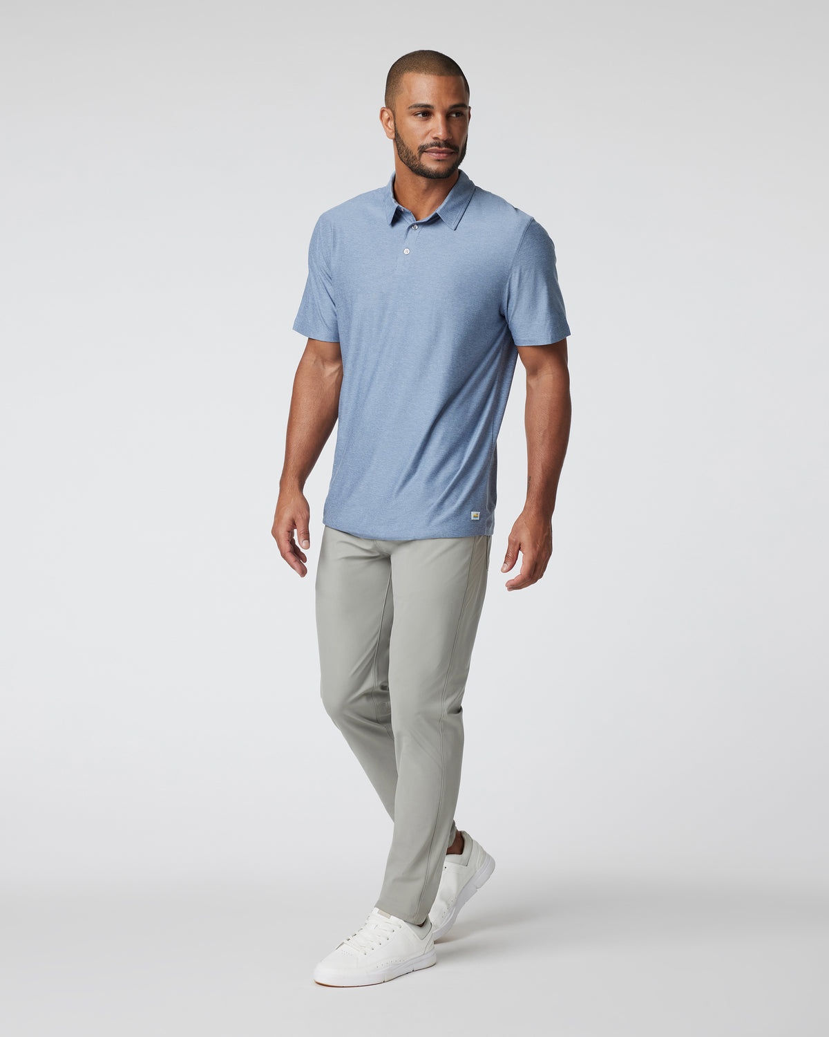 Strato Tech Polo Men's Chambray Heather Polo - Vuori