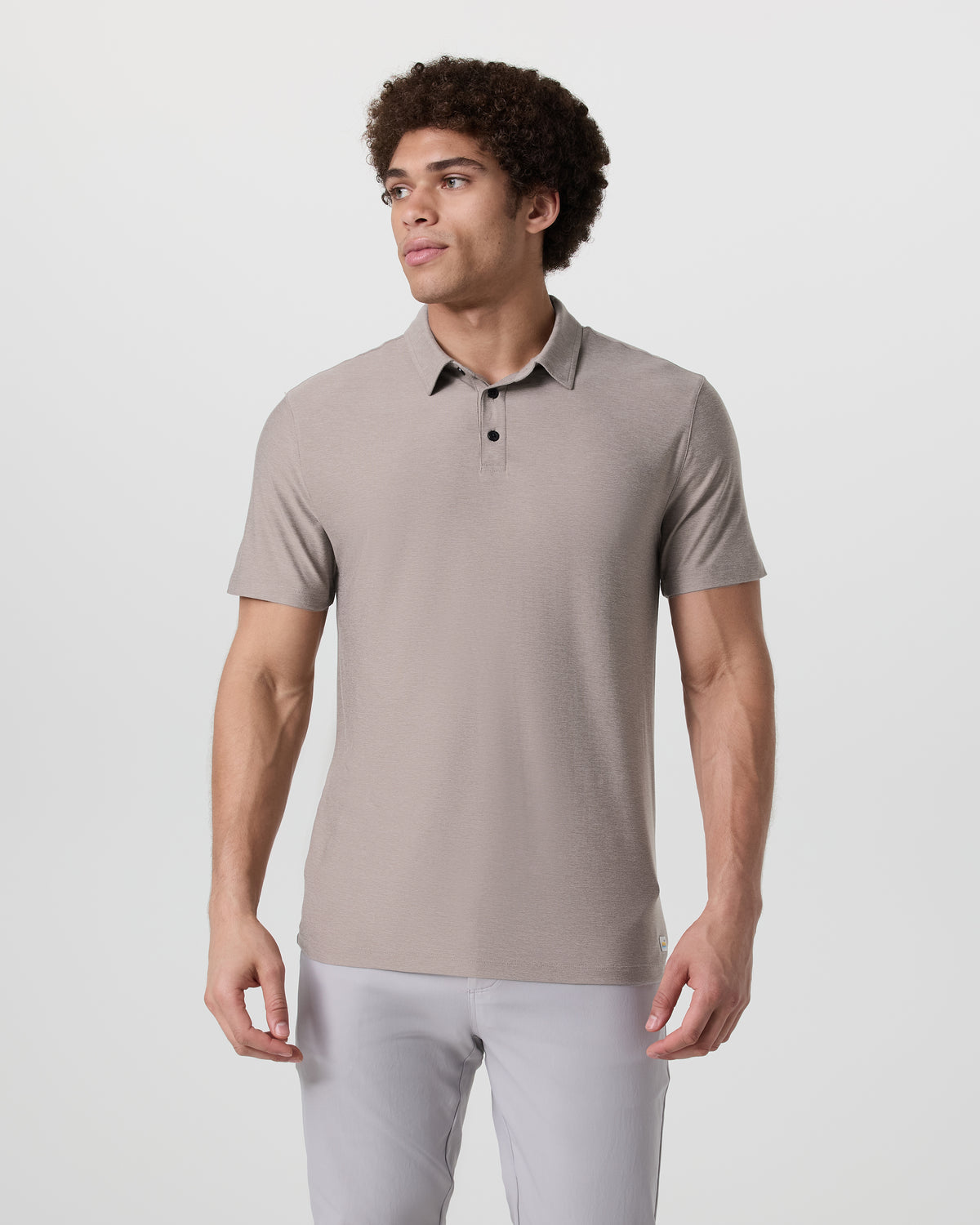 Strato Tech Polo Men's Mocha Heather Polo - Vuori