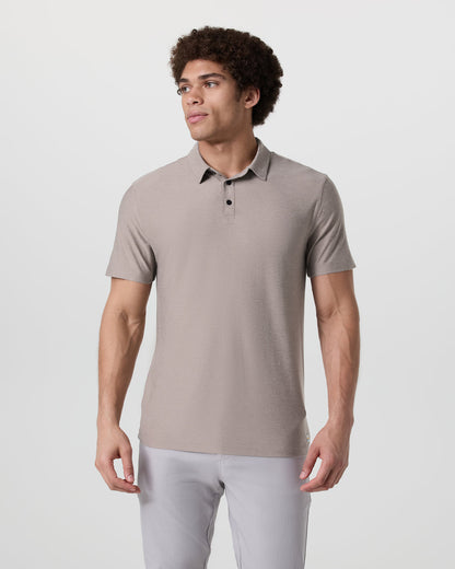 Strato Tech Polo Men's Mocha Heather Polo - Vuori