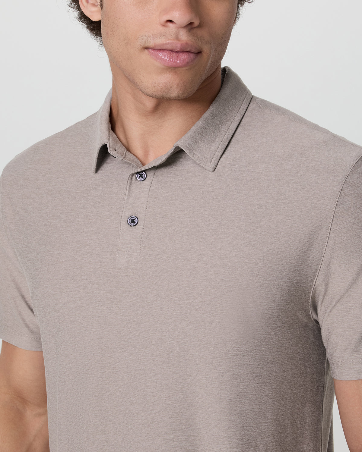 Strato Tech Polo Men's Mocha Heather Polo - Vuori