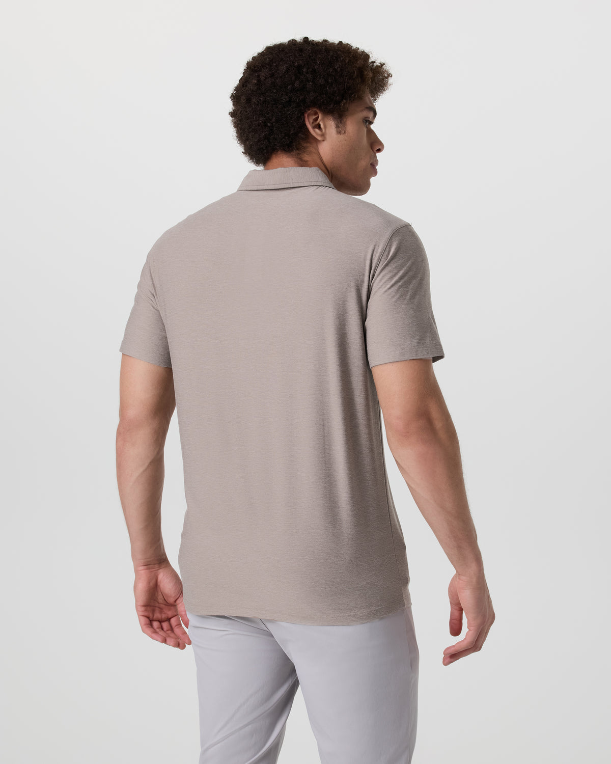 Strato Tech Polo Men's Mocha Heather Polo - Vuori