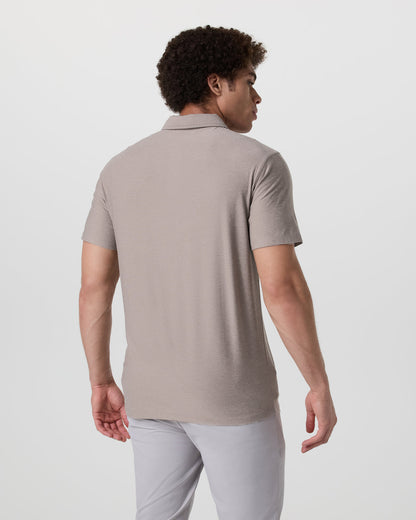 Strato Tech Polo Men's Mocha Heather Polo - Vuori
