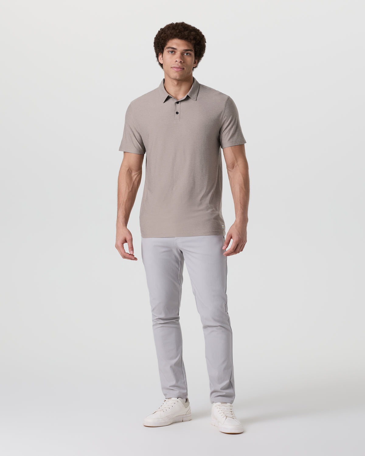 Strato Tech Polo Men's Mocha Heather Polo - Vuori