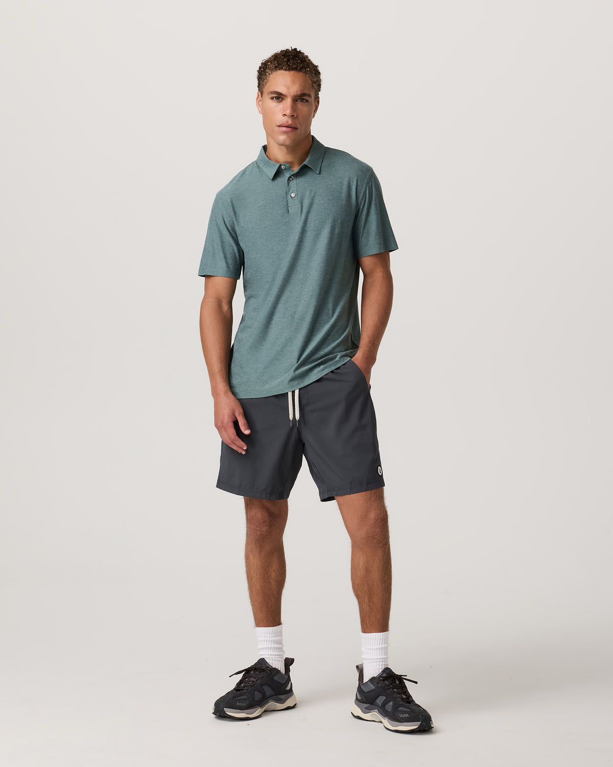 Strato Tech Polo Men's Bluegrass Heather Polo Shirt - Vuori