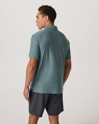Strato Tech Polo Men's Bluegrass Heather Polo Shirt - Vuori