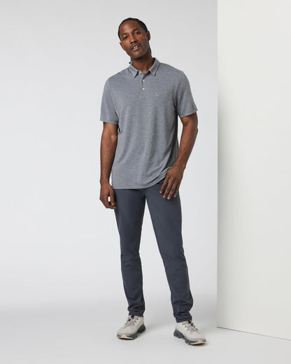 Knit Twill Polo Men's Heather Grey Golf Polo - Vuori