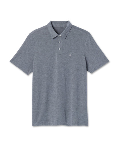 Knit Twill Polo Men's Heather Grey Golf Polo - Vuori