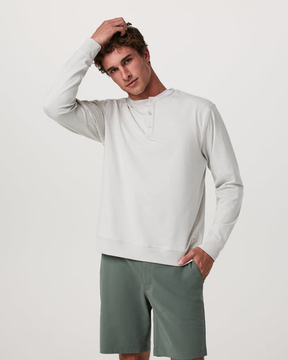 Men's Long Sleeve Coronado Henley - Relaxed Salt Heather - Vuori