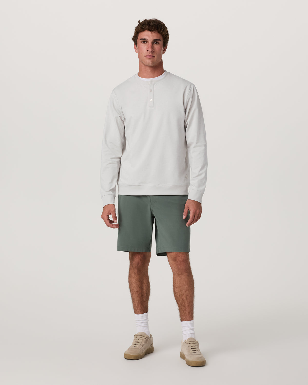 Men's Long Sleeve Coronado Henley - Relaxed Salt Heather - Vuori