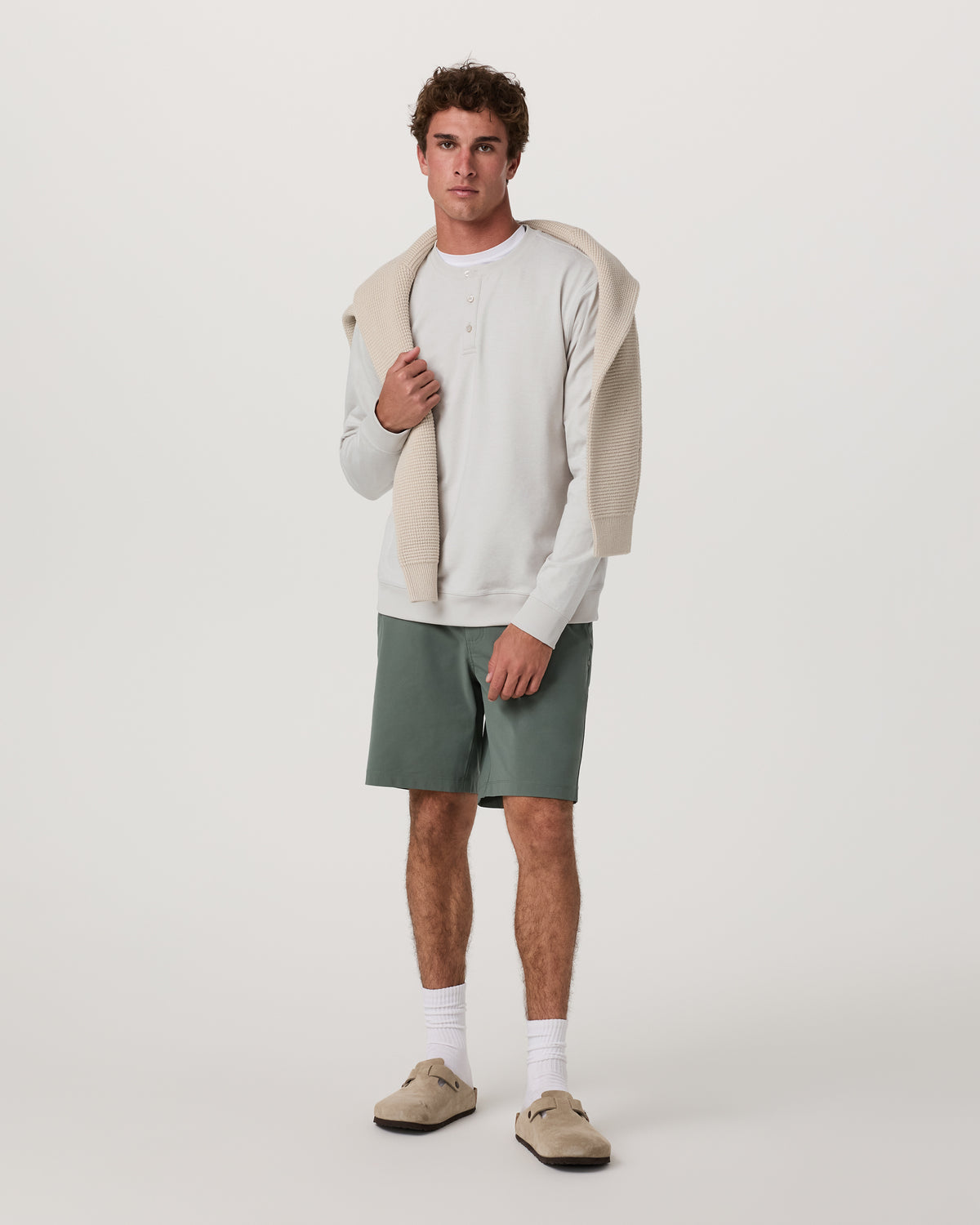Men's Long Sleeve Coronado Henley - Relaxed Salt Heather - Vuori